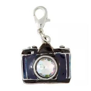 Navy & Black Camera Charm